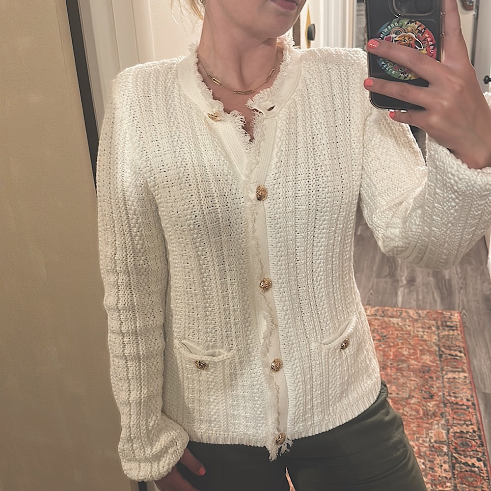 Express knitted holiday sweater/ blazer